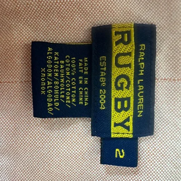 Rugby Ralph Lauren OCBD Button Down Shirt Orange Size 2 - Picture 10 of 13